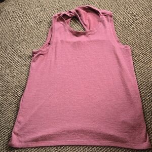 GAP Pink Heathered Sleeveless Twist Cut Out Tank Top